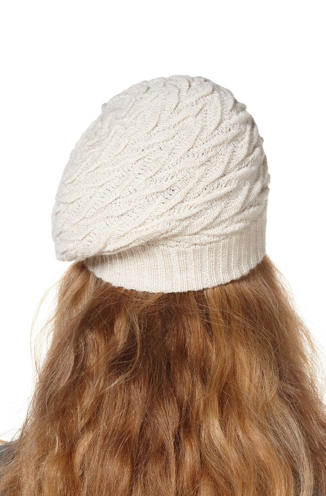 Knit beret tucks baby alpaca, ladies, one-size