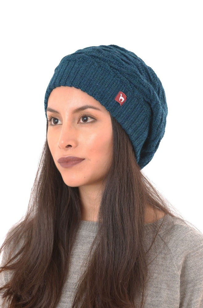 Knit beret tucks baby alpaca, ladies, one-size