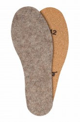 Alpaca felt thermal soles with cork underside